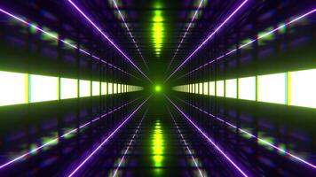 Purple and Light Green Square Neon Tunnel Background VJ Loop 4K video