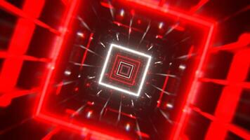 Red and White Neon Strobe Frame Tunnel Background VJ Loop In 4K video
