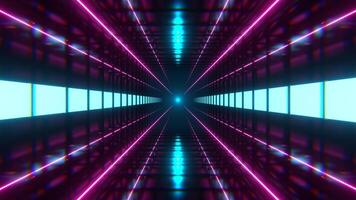 Cyan and Pink Square Neon Tunnel Background VJ Loop 4K video