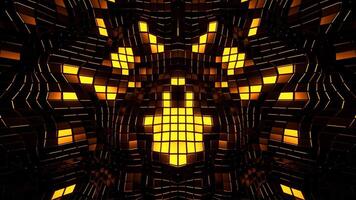 Golden Metallic Grid Of Moving Squares Background VJ Loop l 4K video
