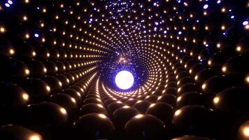 Gold and Light Blue Abstract Spiral Tunnel With Particles Background VJ Loop l 4K video