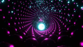 ciano e Rosa abstrato espiral túnel com partículas fundo vj ciclo eu 4k video