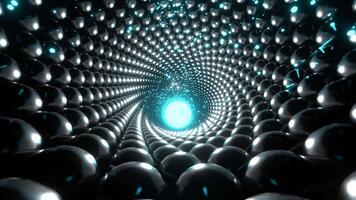 metallisk och cyan abstrakt spiral tunnel med partiklar bakgrund vj slinga l 4k video