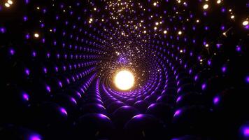 Purple and Light Orange Abstract Spiral Tunnel With Particles Background VJ Loop l 4K video