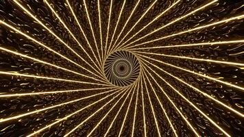 Gold Spiral Neon Abstract Background VJ Loop l 4K video