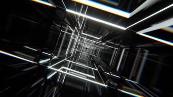 White Square Neon Tunnel Background VJ Loop l 4K video