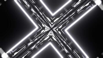 White Abstract Square Neon Tunnel Background VJ Loop 4K video