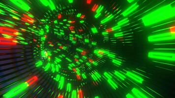 Green and Red Mesh Neon Torus Tunnel Background VJ Loop l 4K video