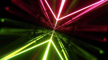 Light Green and Pink Abstract Sci-Fi Square Tunnel Background VJ Loop 4K video