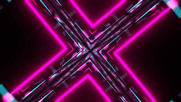 Cyan and Pink Abstract Square Neon Tunnel Background VJ Loop 4K video