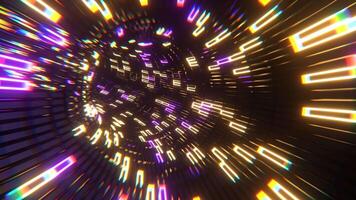 Light Yellow and Purple Mesh Neon Torus Tunnel Background VJ Loop l 4K video