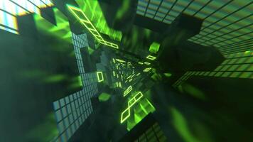 Green Neon Triangular Sci-Fi Tunnel Background VJ Loop l 4K video