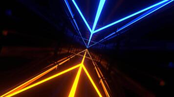 Blue and Orange Abstract Sci-Fi Square Tunnel Background VJ Loop 4K video