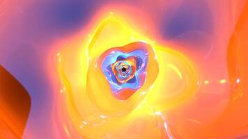 Orange and Cyan Bright Glowing Tunnel Background VJ Loop l 4K video