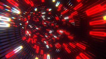 Red and White Mesh Neon Torus Tunnel Background VJ Loop l 4K video