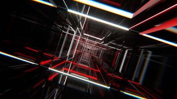 White and Red Square Neon Tunnel Background VJ Loop l 4K video