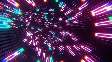 Cyan and Pink Mesh Neon Torus Tunnel Background VJ Loop l 4K video