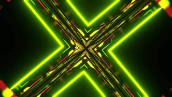 Light Green and Pink Abstract Square Neon Tunnel Background VJ Loop 4K video