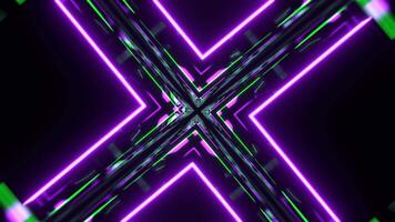 Purple and Green Abstract Square Neon Tunnel Background VJ Loop 4K video
