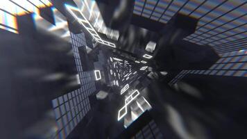 White Neon Triangular Sci-Fi Tunnel Background VJ Loop l 4K video