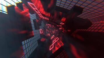 Red Neon Triangular Sci-Fi Tunnel Background VJ Loop l 4K video