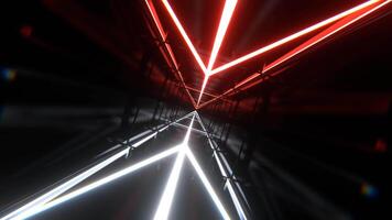 Red and White Abstract Sci-Fi Square Tunnel Background VJ Loop 4K video
