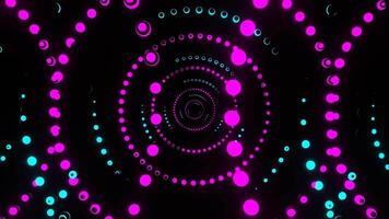 Cyan and Pink Abstract Background Of Dotted Rings VJ Loop l 4K video