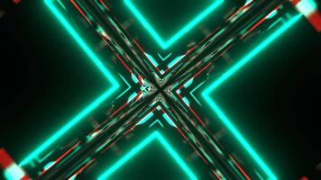 Turquoise and Red Abstract Square Neon Tunnel Background VJ Loop 4K video