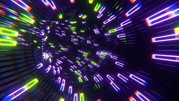 Purple and Light Green Mesh Neon Torus Tunnel Background VJ Loop l 4K video