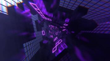 Purple Neon Triangular Sci-Fi Tunnel Background VJ Loop l 4K video