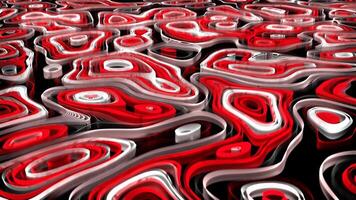 White and Red Abstract Neon Ribbons Background VJ Loop l 4K video