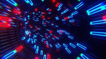 Blue and Red Mesh Neon Torus Tunnel Background VJ Loop l 4K video