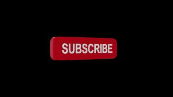3D Subscribe Button Rotating on a Transparent Background. Seamless Loop 4K video