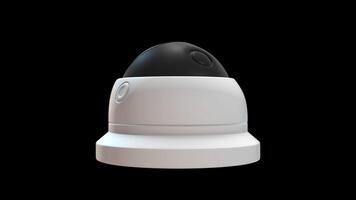 Security Camera Rotating on a Transparent Background. Seamless Loop. CCTV Camera. 4K video