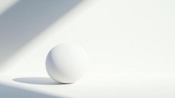 white sphere casting shadow in minimalist setting with soft lighting photo