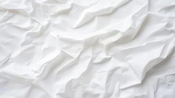 Crumpled white paper texture with soft shadows and minimalistic design photo