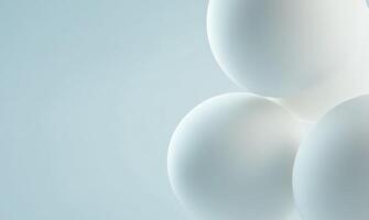 Minimalist white spheres on soft blue background, creating serene and modern aesthetic photo