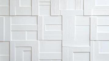 White geometric pattern background with minimalist design photo