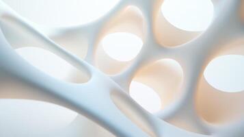 Smooth white 3D geometry background with minimal and abstract design photo