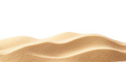 Smooth sand dunes on white background create serene landscape photo