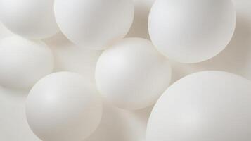 White floating spheres create minimalist geometric background photo