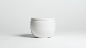 minimalist white container with smooth, round design on plain background photo