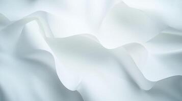 Soft white fabric with gentle folds creates minimalist and serene background photo