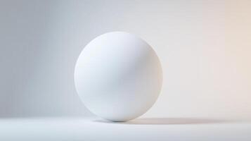 white sphere on minimalist background with soft lighting photo