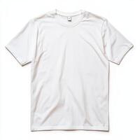 Plain white t shirt mockup on white background, perfect for showcasing designs or branding. Ideal for fashion, apparel, and promotional use photo