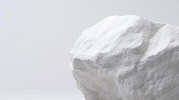 white rock with simple and minimalistic design on plain background photo