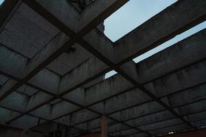A concrete structure in the form of intersections. Soviet architecture. Panel photo