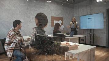 From behind glass, you can observe how learning process unfolds in modern educational institution offering multidisciplinary training. video
