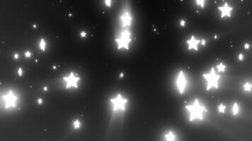 White glowing stars on a black background, creating a high-contrast, celestial pattern with twinkling light effects video