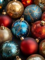 Christmas ornaments creating festive atmosphere with warm colors photo